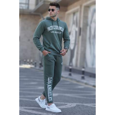 Madmext Men Printed Khaki Tracksuit 5283 - Haki