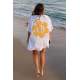 Women Printed Oversize White T-Shirt - Beyaz