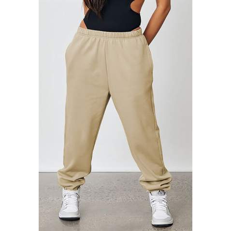 Women Beige Oversize Sweatpants MG1235 - Bej