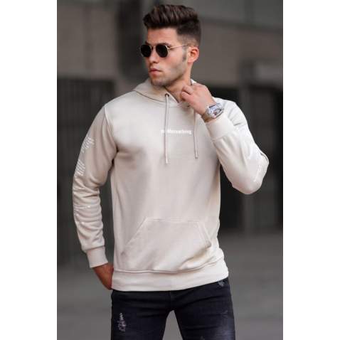 Madmext Men Printed Beige Sweatshirt 5304 - Bej