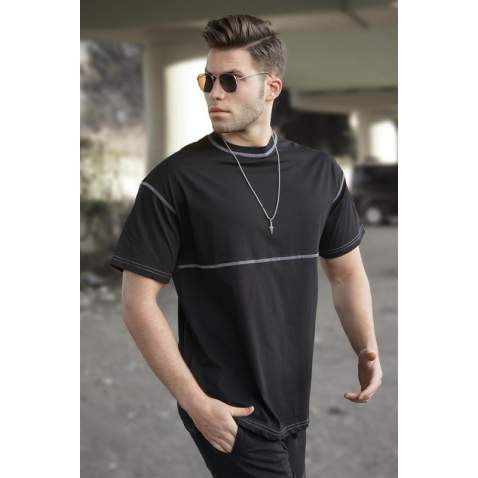 Madmext Men Black T-shirt 5360 - Siyah