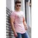 Madmext Pink Printed T-shirt for Men 2620 - Pembe