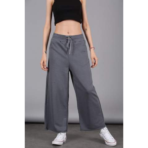 Mad Girls Smoke Gray Bell Bottom Sweatpants MG1100 - Füme