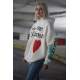 Mad Girls Beyaz Baskılı Oversize Sweatshirt MG903 - Beyaz