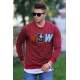 Madmext Men Striped Maroon Sweatshirt 2792 - Bordo