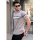 Men Striped Mink Polo T-Shirt 5734 - Vizon