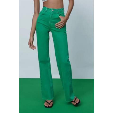 Mad Girls Green Palazzo Jeans Mg1189 - Yeşil