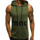 Madmext Men Khaki Hoodie Vest 2563 - Haki