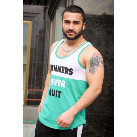 Madmext Winners Never Quit T-shirt for Men 4001 - Yeşil