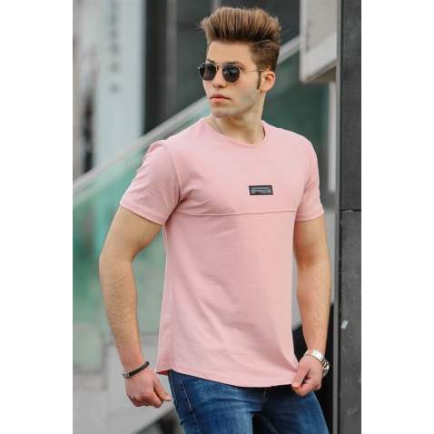 Madmext Soft Pink T-shirt for Men 4547 - Pudra