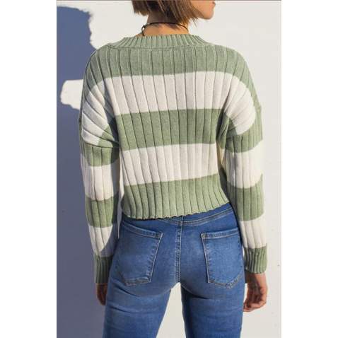 Women Oversize Green Sweater MG1441 - Yeşil