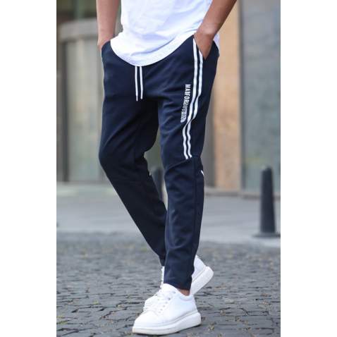 Navy Blue Printed Sweatpants T5476 - Lacivert