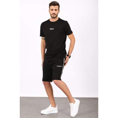 Madmext Men Oversize Black Shorts Set 5376 - Siyah