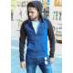 Madmext Men Indigo Hoodie Sweatshirt 2820 - İndigo