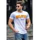 Madmext White Printed T-shirt for Men 4540 - Beyaz