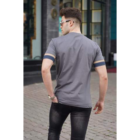 Madmext Men Smoke Gray T-shirt 5372 - Füme