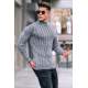 Gray Designed Knitted Sweater 5761 - Gri