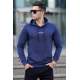 Madmext Men Printed Navy Blue Sweatshirt 5306 - Lacivert