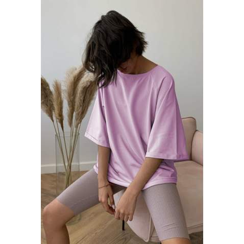 Mad Girls Oversize Light Lilac T-shirt MG1354 - Açık lila