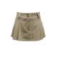 Women Beige Pleated Basic Mini Skirt - Bej