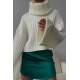 Mad Girls Turtleneck White Sweater MG1402 - Beyaz