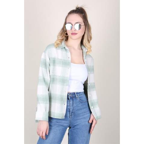 MMad Girls Green Lumberjack Shirt MG1200 - Yeşil