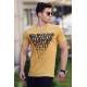 Madmext Yellow Letter Printed T-shirt for Men 4471 - Sarı