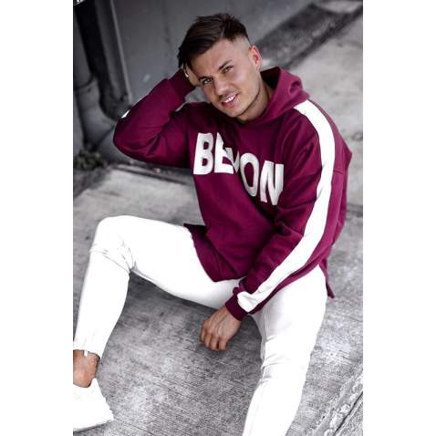 Madmext Men Maroon Sweatshirt Hoodie 5327 - Bordo