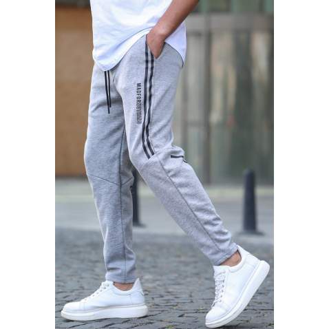 Gray Printed Sweatpants T5476 - Gri