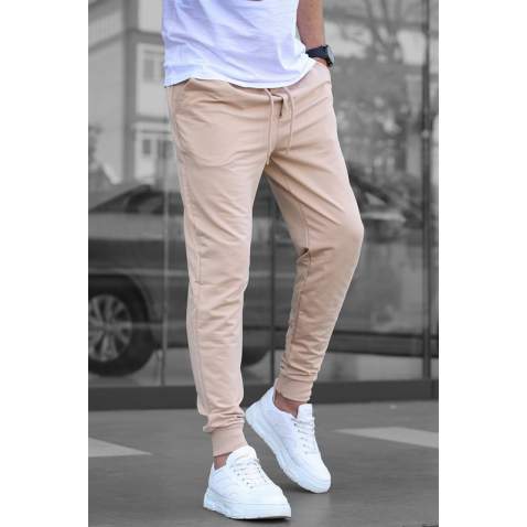 Madmext Men Elastic Bottom Beige Sweatpants 4821 - Bej