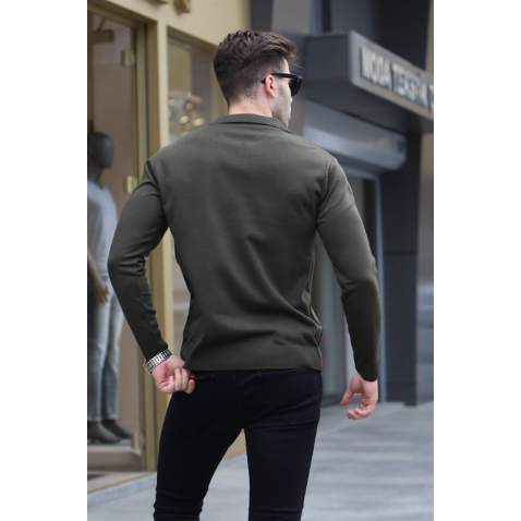 Khaki Knitwear Polo Sweater 5973 - Haki