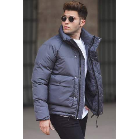 Madmext Men Smoke Gray Puffer Jacket 5131 - Füme