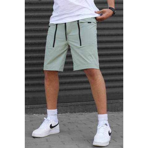 Men Basic Almond Green Capri Shorts - Çağla yeşili