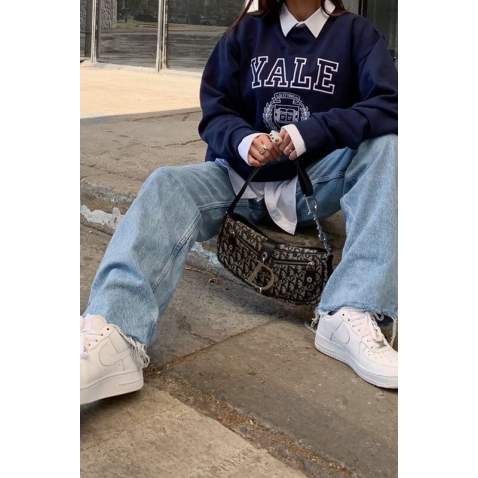 Mad Girls Navy Blue Sweatshirt MG1208 - Lacivert