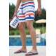 Madmext Men Striped Red Swim Shorts 2945 - Kırmızı