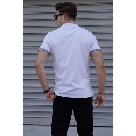 Men White Polo T-Shirt - Beyaz