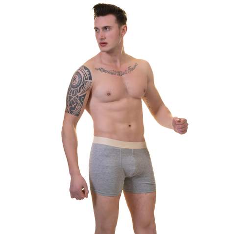 Gri Erkek Boxer Brief Rahat Baksır Şort