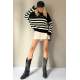 Black Striped Sweater MG1258 - Siyah