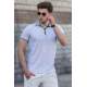 Madmext Men White Knitted Polo T-shirt 5117 - Beyaz