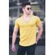 Madmext Yellow Button-up T-shirt for Men 4490 - Sarı