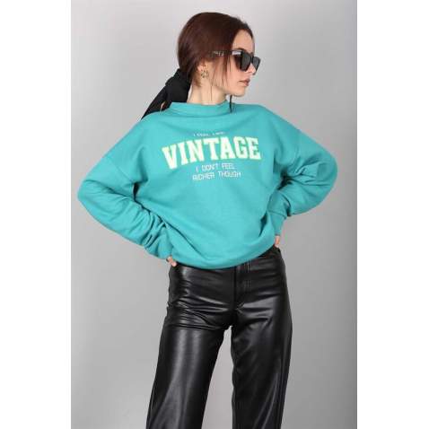 Mad Girls Green Sweatshirt MG970 - Yeşil