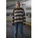 Brown Striped Knitted Sweater MG1244 - Kahverengi