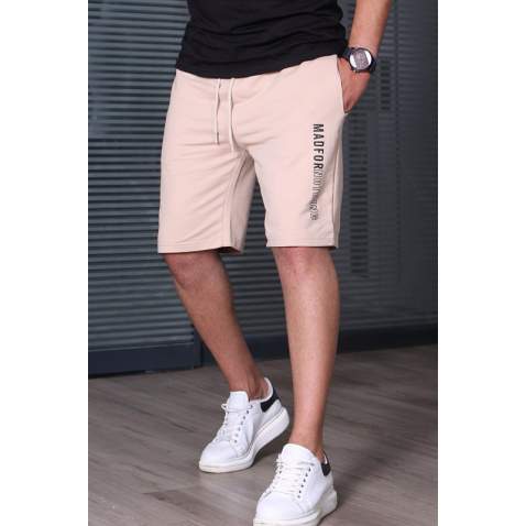 Madmext Beige Capri Shorts 5403 - Bej