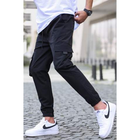 Men Black Cargo Trousers 5461 - Siyah