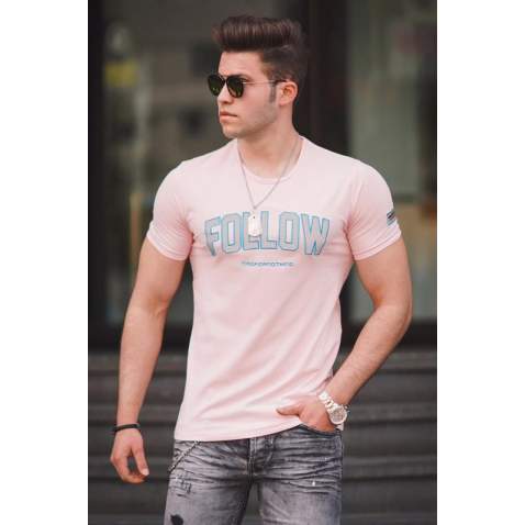 Madmext Soft Pink T-shirt for Men 4615 - Pudra