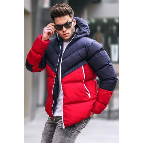 Men Navy Blue Puffer Jacket 5700 - Lacivert