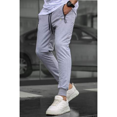 Madmext Men Plain Gray Sweatpants 5436 - Gri