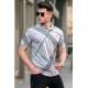 Men Designed Dye Gray Polo T-Shirt 5870 - Boyalı gri