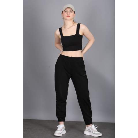 Mad Girls Black Jogger Sweatpants MG303 - Siyah