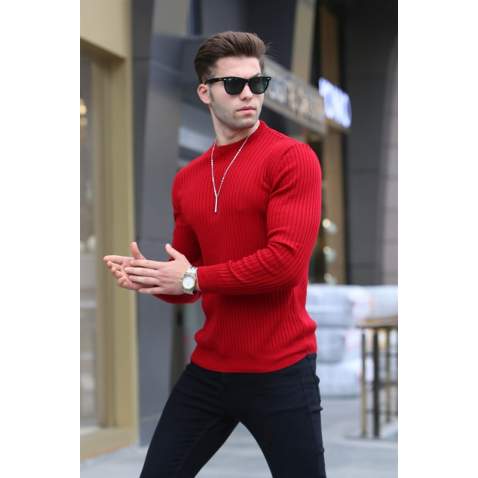 Red Knitwear Sweater 5183 - Kırmızı